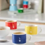 Bialetti Six Stackable Espresso Multicolor Cups with Stand, TAZZ110