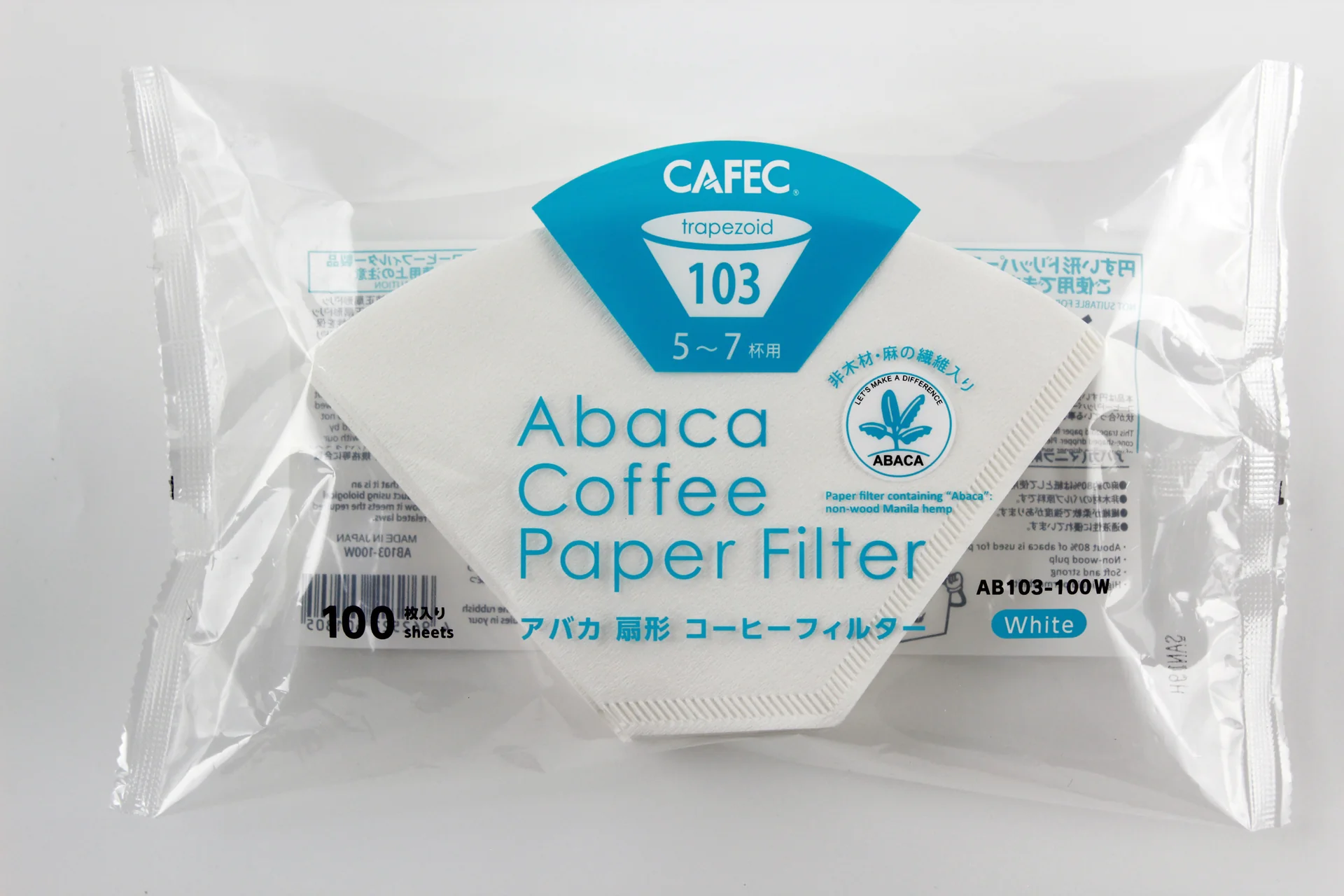 Cafec 103 1 CAFEC Coffee Paper Filter Abaca Trapezoid -100 pices - Image 1