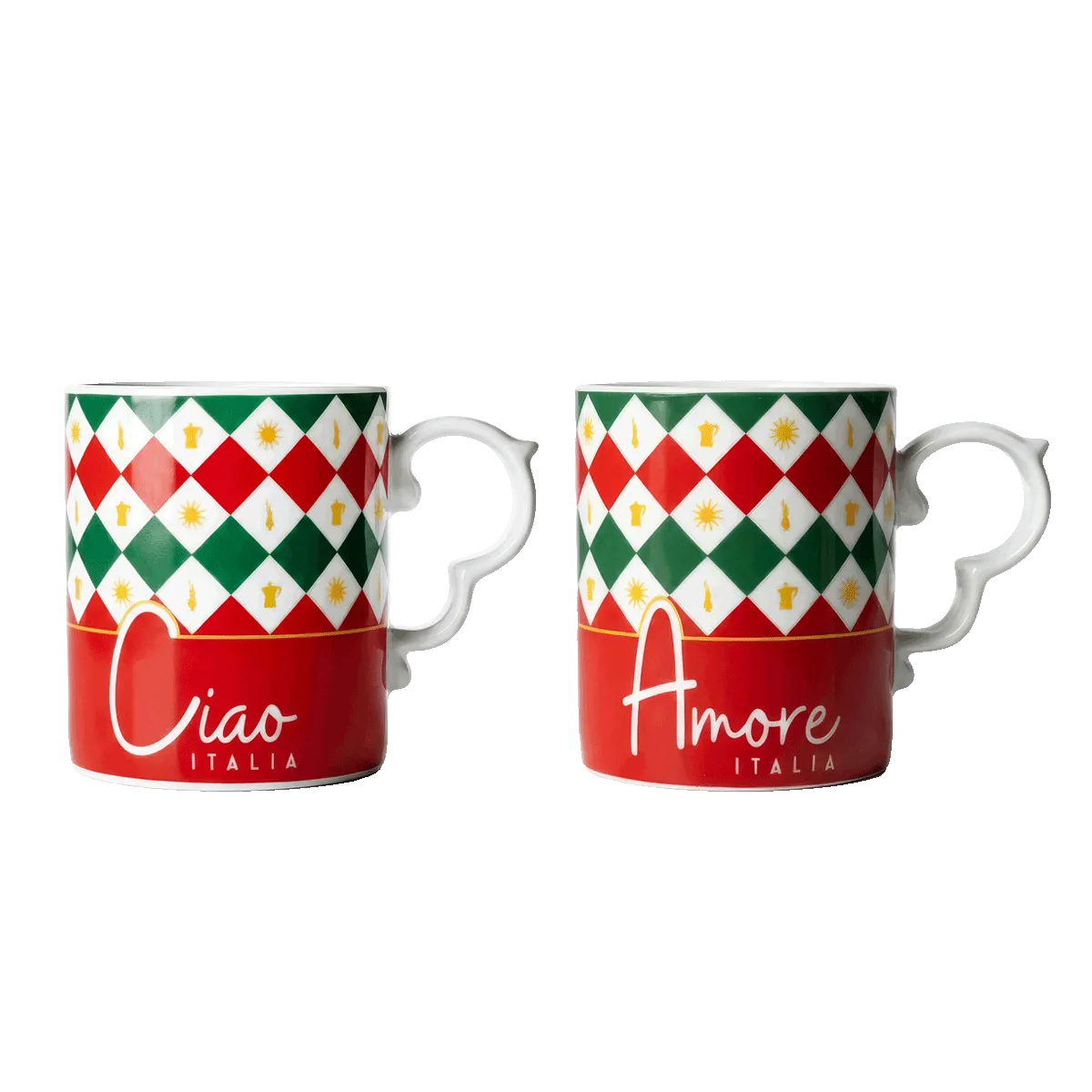 Bialetti Tricolore Set of 2 Porcelain Mugs (300ml) Bialetti Tricolore Set od 2 Porcelanske Šolje (300ml) - Слика 1
