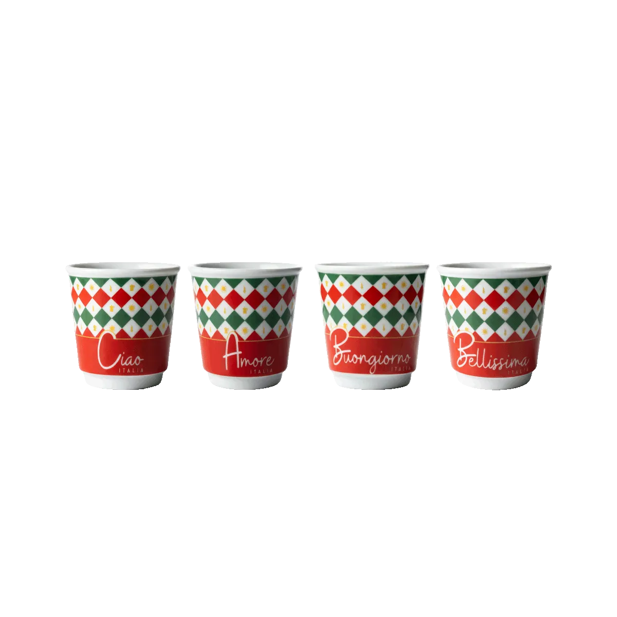 Bialetti Tricolore Set of 4 Espresso Cups (80ml) Bialetti Tricolore Set od 4 Šolje za Espreso (80ml) bez Ručice - Слика 1